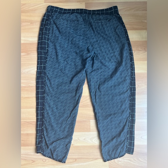 Madewell Black Check 100% Viscose Elastic Waist Tapered Jogger Pants Size L - Picture 2 of 11